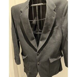 Hunt Valley Men's Black Suit Jacket Size 52? Vintage 100% Camel Hair